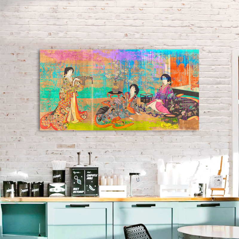 2EH5796 Japanese Print: Hommage To Chikanobu by Eric Chestier - Wrapped Canvas Print, 60cm H x 120cm W x 4cm D
