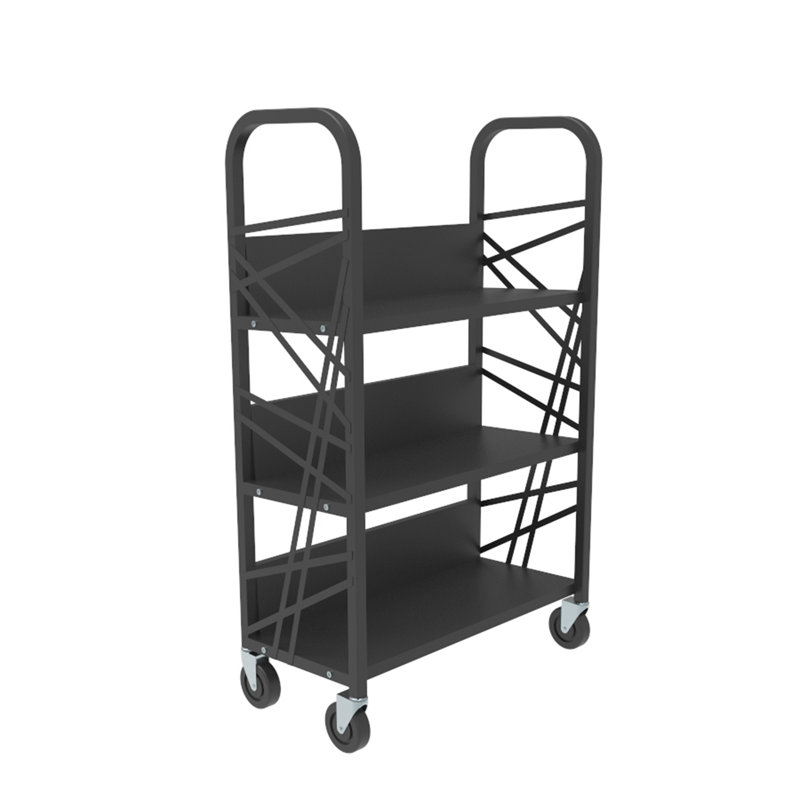 Fixturedisplays® Metal Book Cart Library Cart Pew Cart Mobile Book Storage School Book Organier 18465