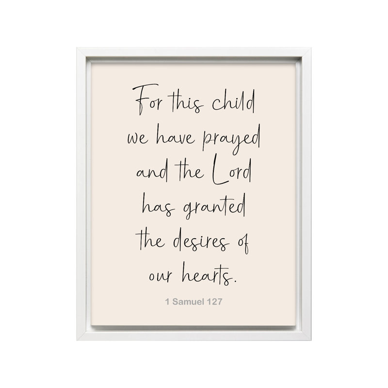 Pour cet enfant, Canvas, White Framed, 08"H x 10"W