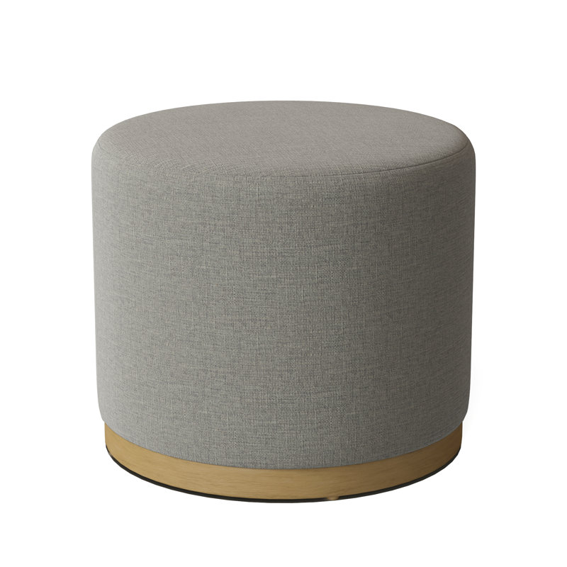 Corbin 18.5" Wide Round Standard Ottoman, Hazelnut, 3100 Snow