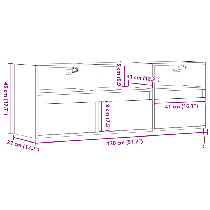 Dallton Unfinished TV Stand, 80cm, White