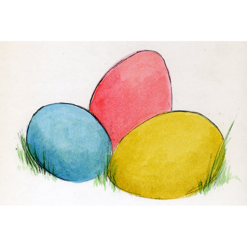 Œufs - peinture sur toile tendue, H 12 po x l 18 po