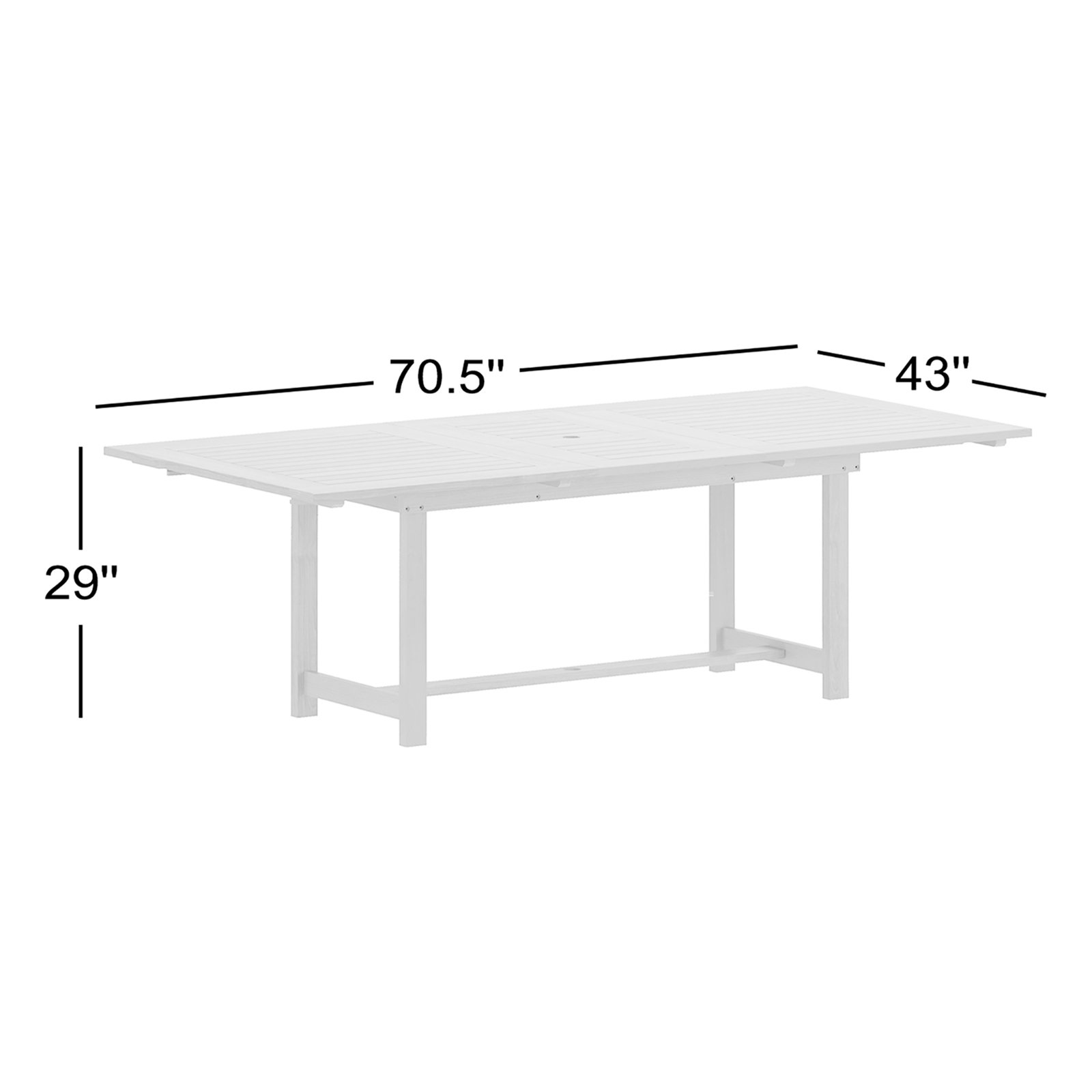 Alyisa 71" Patio Dining Table, Light Wood