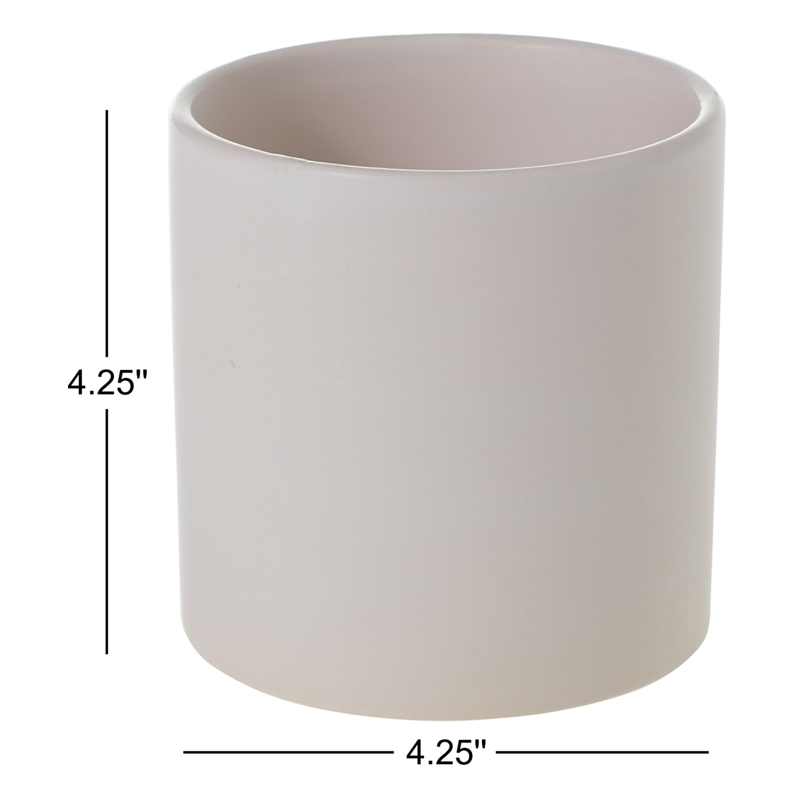 Handmade Ceramic Pot Planter, 4.25" H x 4.25" W x 4.25" D, Matte White