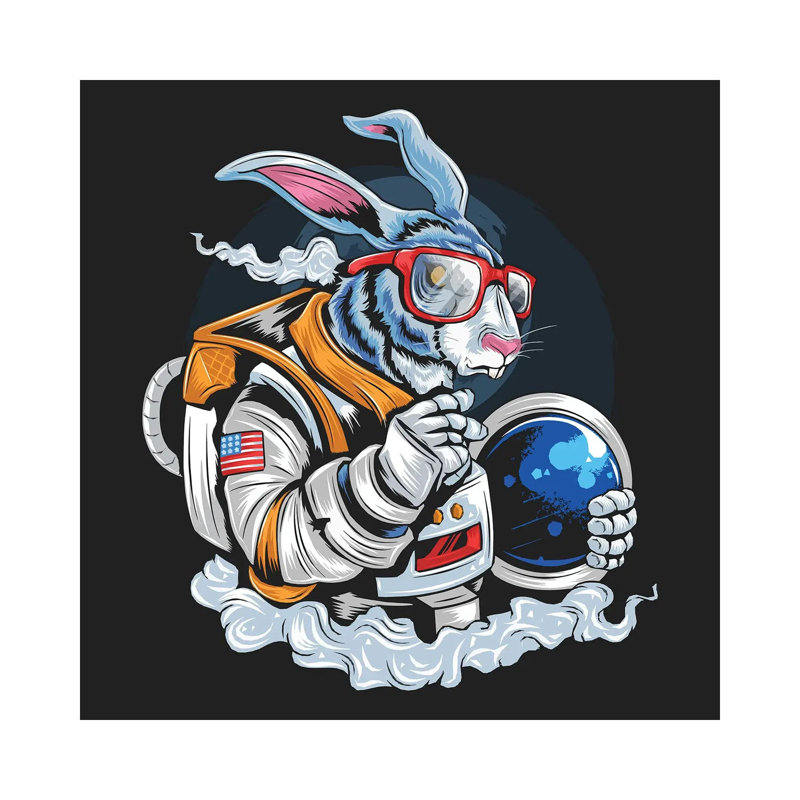 Rabbit Astronaut by Art Mirano - Wrapped Canvas Print, 30.48 cm H x 30.48 cm W