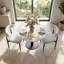 Ensemble de 2 chaises en chenille beige de 317,75 po de hauteur, pieds en métal noir robustes pour la salle à manger et la cuisine compactes