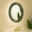 Miroir de 31 po Cyclis, miroir décoratif en polyuréthane à cadre vert épais, trois températures de couleur disponibles, convenant à la salle de bain, à la chambre à coucher, au salon, au couloir, au vestibule, etc.-1030203126