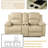 2-seater Beige Recycled Leather Reclining Sofa