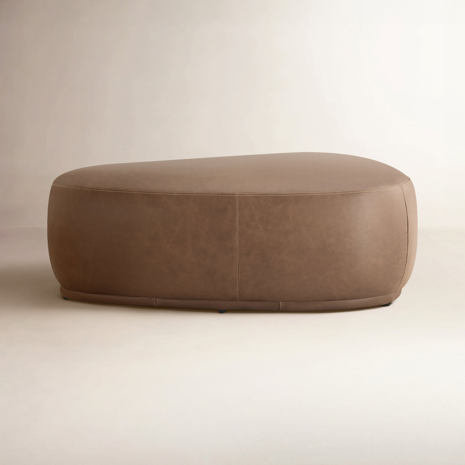 Adna 44" Genuine Leather Ottoman, Marseille Camel Top Grain Leather
