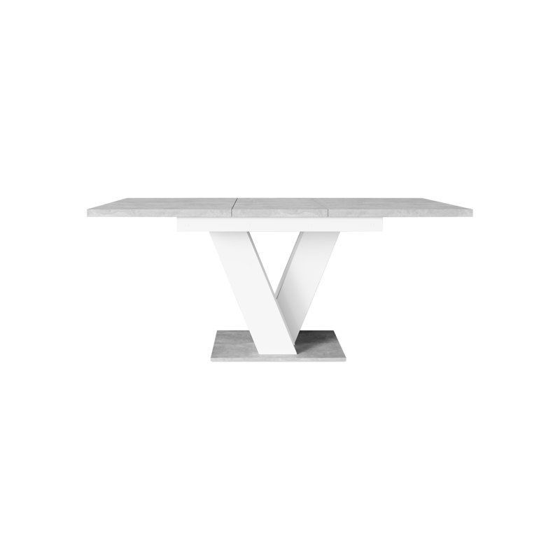 Masiv Extendable Dining Table, White/Grey
