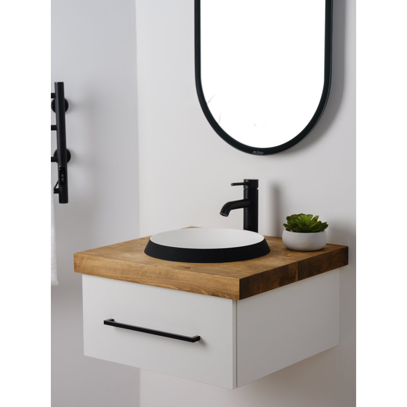 Lavabo de salle de bain circulaire encastré noir / blanc Caribbean
