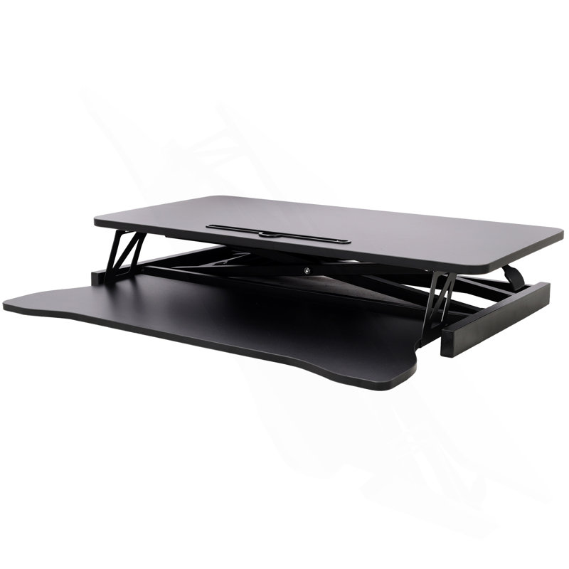 Bureau pour ordinateur portable à hauteur ajustable, station de travail assis-debout réglable avec plateau à clavier, Noir
