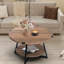 Jahaira Round Coffee Table with 2-Tier Storage Shelves-478800544