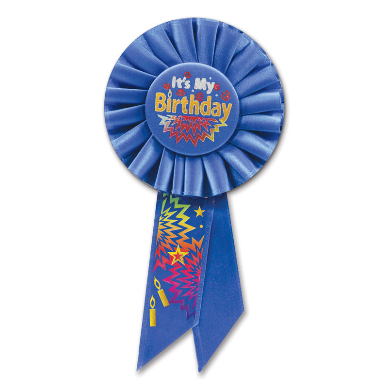 Rosette bleue It's My Birthday