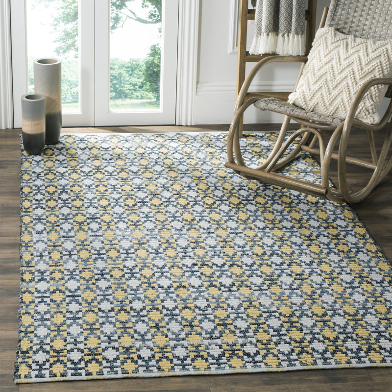 Tapis en coton tissé à la main Aitken, Rectangle 6 pi x 9 pi