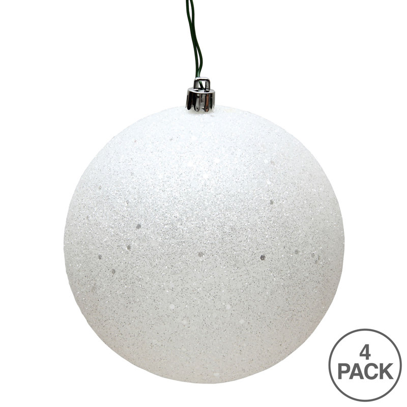 Décoration de boule décorative des Fêtes, H 6 po x l 6 po x P 6 po, Blanc