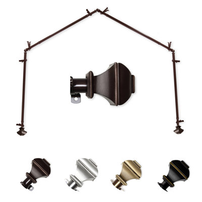 Ensemble de tringle à rideaux simple et quincaillerie pour fenêtre à 4 côtés Anferney