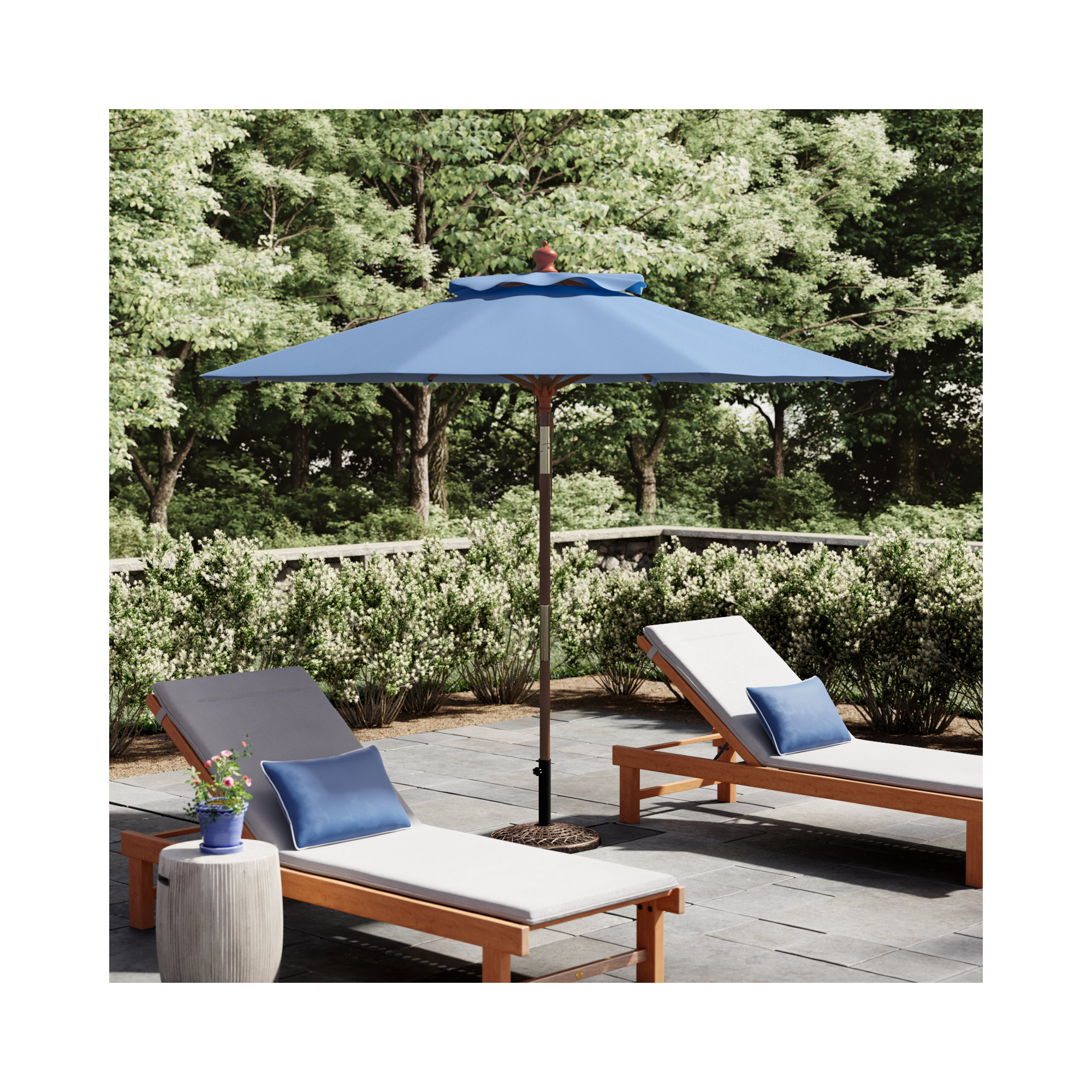 Aldan 9' Market Umbrella, Baby Blue