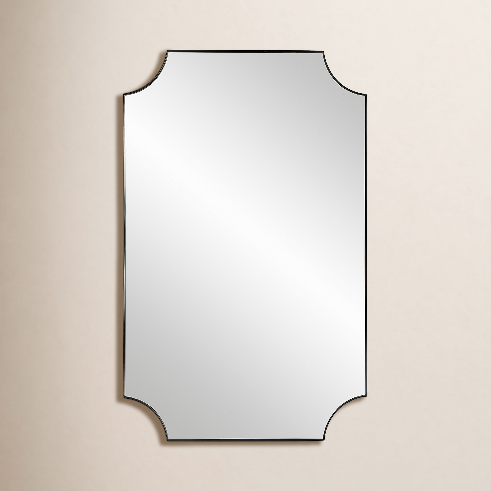 Letellier Metal Wall Mirror, Black, 40.25” H x 22.25” W
