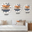 Abstrait géométrique abstrait soleil et lune avec feuille III - horloge murale moderne-60327298-70801606