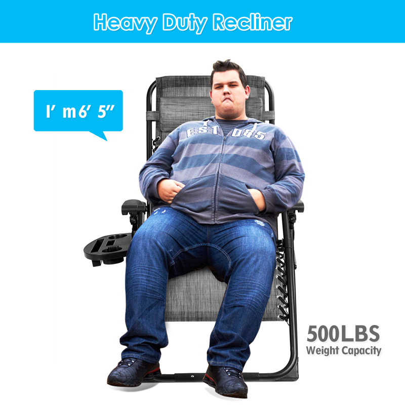 Fauteuil inclinable / pliable à gravité zéro Jaquinton, Noir / gris