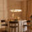 AstralRing 8-Light  Wood & Gold Metal Wagon Wheel Chandelier for Living Room