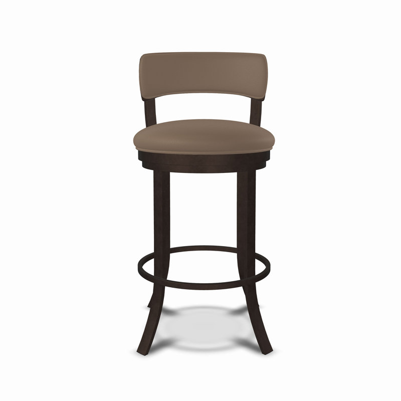 Tabouret de bar et de comptoir Bulmore, Tabouret de comptoir (siège d'une hauteur de 26 p, Chêne terreux, Moka