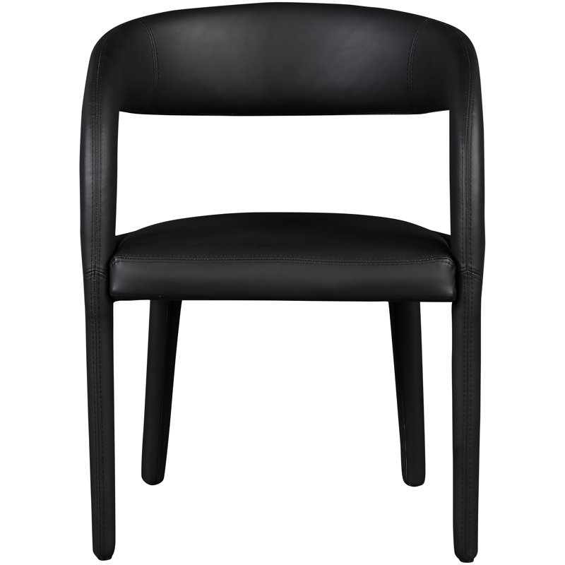 Chaise en similicuir Sylvester, Cuir végétalien noir