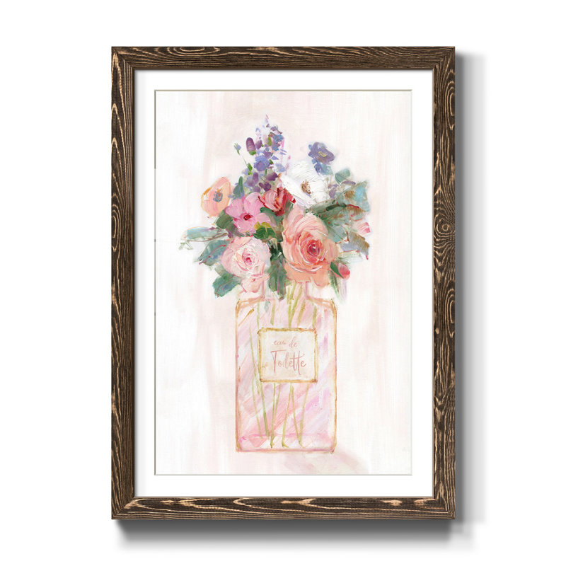 Perfume Bouquet II - cadre photo, reproduction d'art sur papier, H 44 po x l 31 po x P 1 po, Noyer