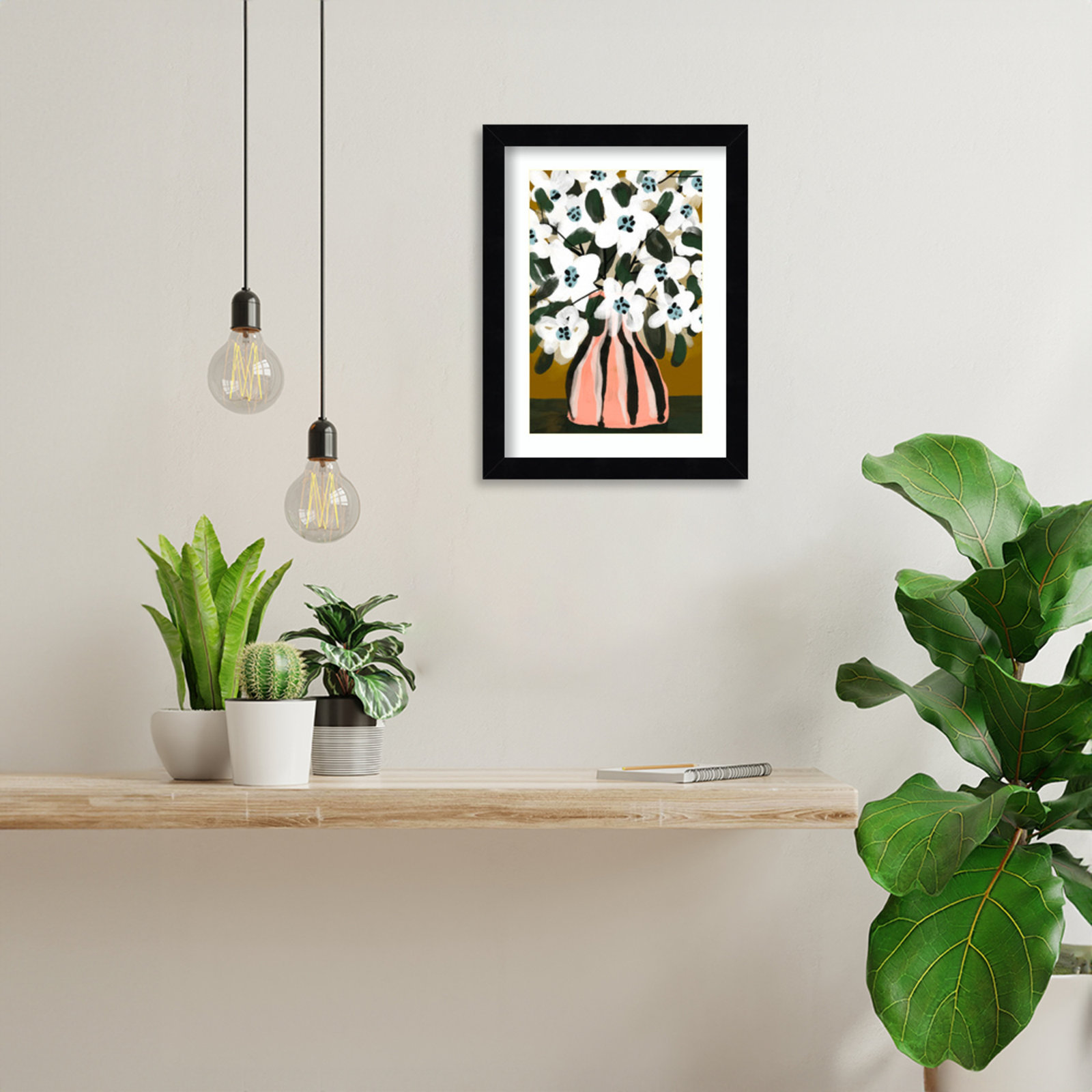 Pastel Flower Impression No 9 by Treechild Wood Framed Wall Art Print, 13" H x 10" W, Black