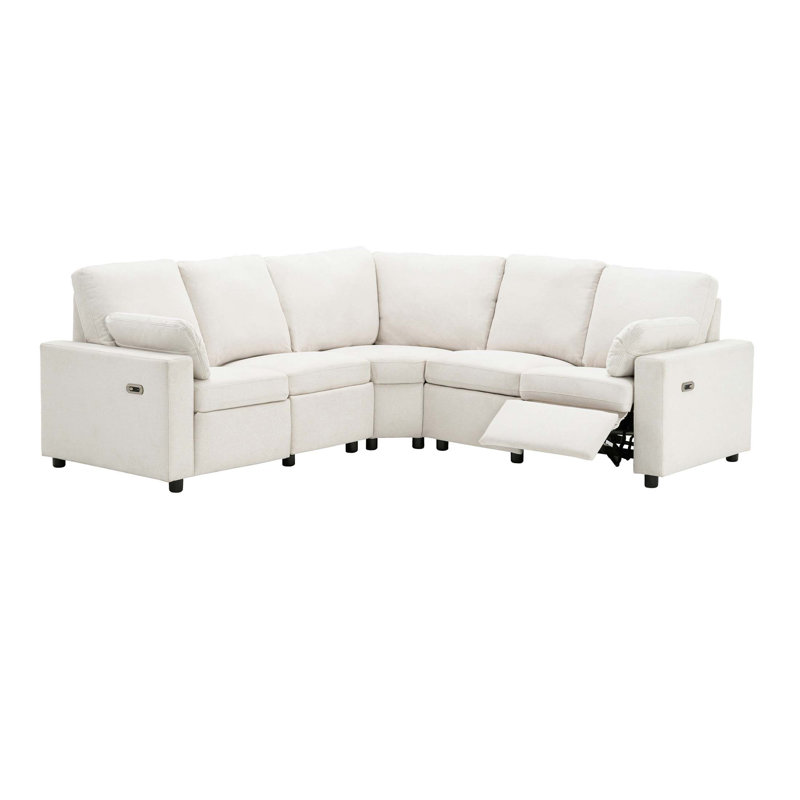 Canapé en lin avec accoudoirs carrés, Beige