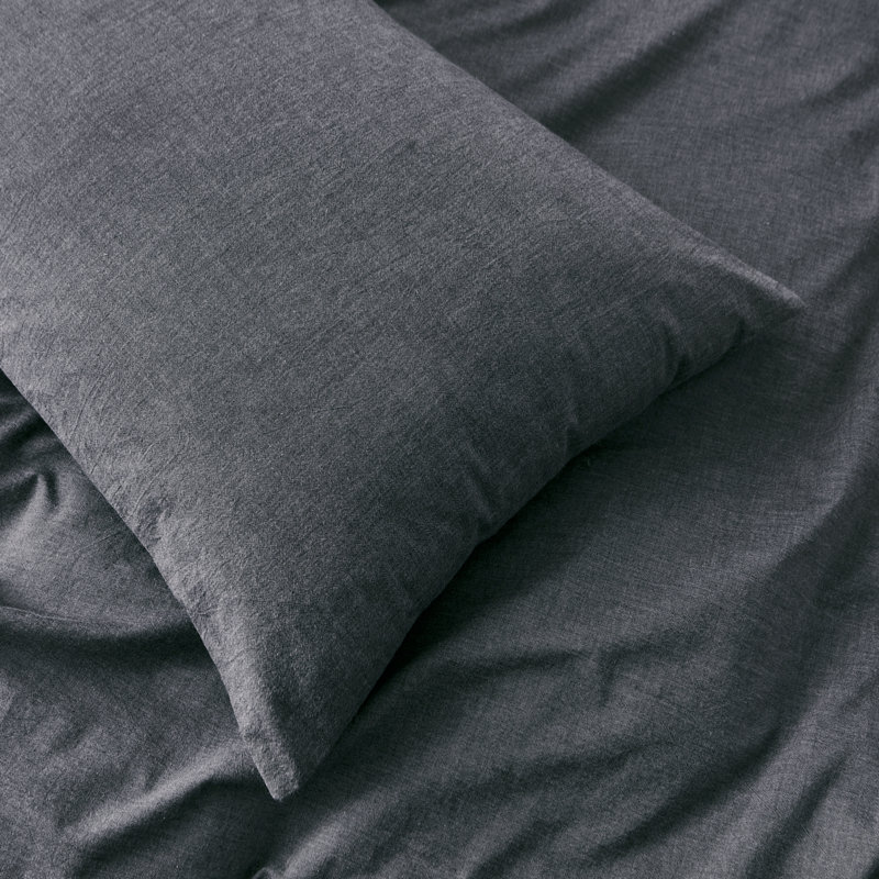 XINMIANFANG 100% Washed Cotton Pillowcases Linen Textured Natural Wrinkle Pillow Shams Set of 2 Comfy Breathable Durable