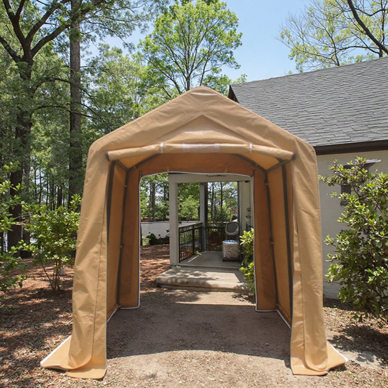 Outdoor Portable Gazebo Storage Shelter Shed With 2 Roll Up Zipper Doors & Vents Carport For Motorcycle Waterproof And UV Resistant Anti-Snow Portable Garage Kit Tent