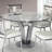 Cantu 48" Wide Dining Table In Stainless Steel With Glass
