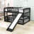 Harveen Wooden Bunk Bed with Slide and Fence by Harriet Bee-971127421-971127422