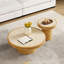 [2 pièces] Ensemble de table basse et de table d'appoint en pierre frittée pour salon et salle de réception-1203395838