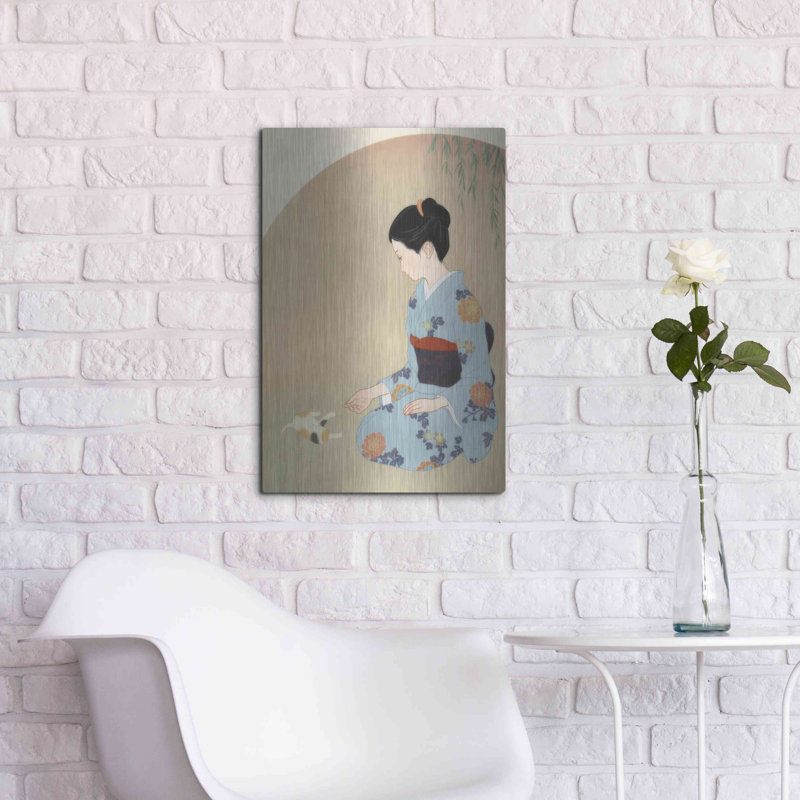 "Chat et femme" par Sai Tamiya, H 24 po x l 16 po