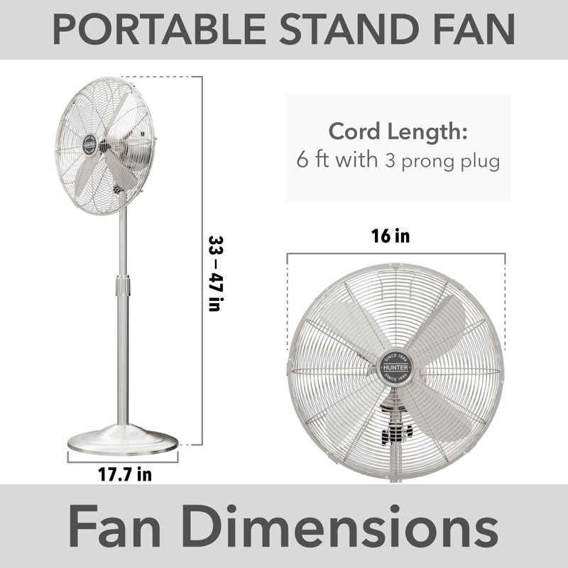 47" Oscillating Pedestal Fan, Brushed Nickel