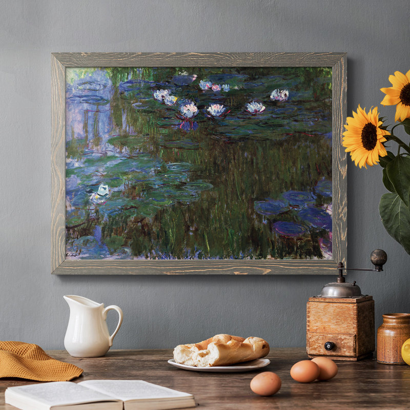 «Water Lillies # 3» par Claude Monet, reproduction sur toile, Gris, H 18 po x l 26 po x P 1,5 po