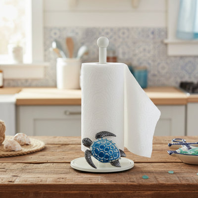 METAL SEA TURTLE PAPER TOWEL HOLDER, 6.5"X6.5"X12.75"