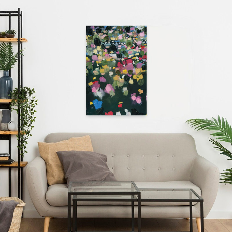Jardin secret I, art floral abstrait, 24" H x 16" W