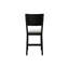 Fauteuil à hauteur de comptoir 2 pièces en bois noir avec dossier en tissu noir et gris