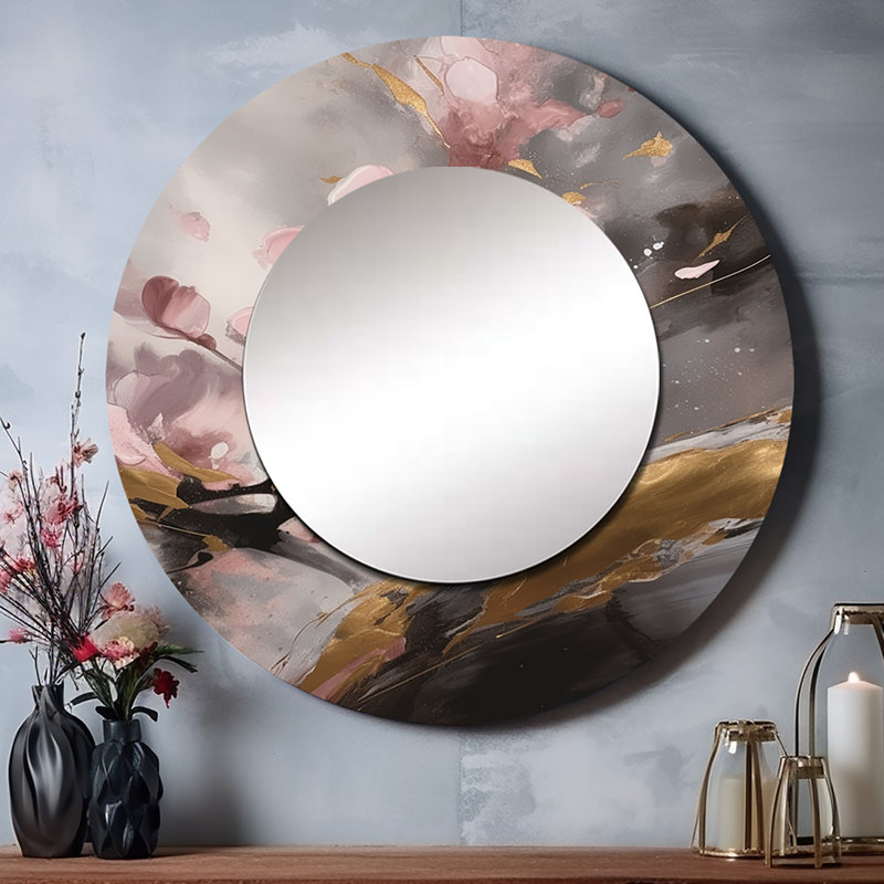 Fleur de cerisier rose Querida - miroir décoratif de cerisier en fleurs, 36 po x 36 po