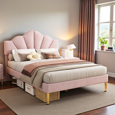 Aarna Velvet Upholstered Bed