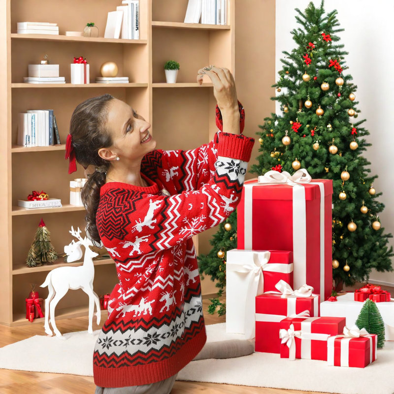 Arbres de Noël pré-éclairés peu encombrants, support en métal, conception fantaisiste pour maisons compactes