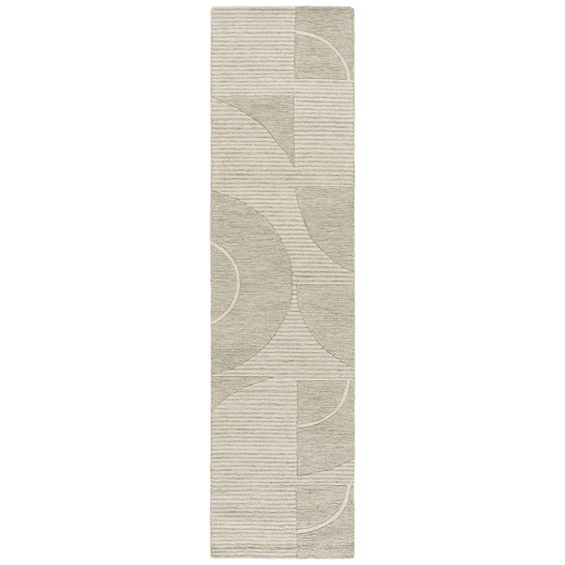 Metro 107 Hand Tufted 80% Wool; 20% Cotton Abstract Rug, Runner 2'3" x 9'