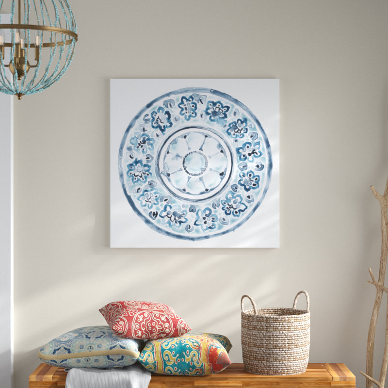 «Porcelain Design I», peinture sur toile tendue, H 36 po x l 36 po