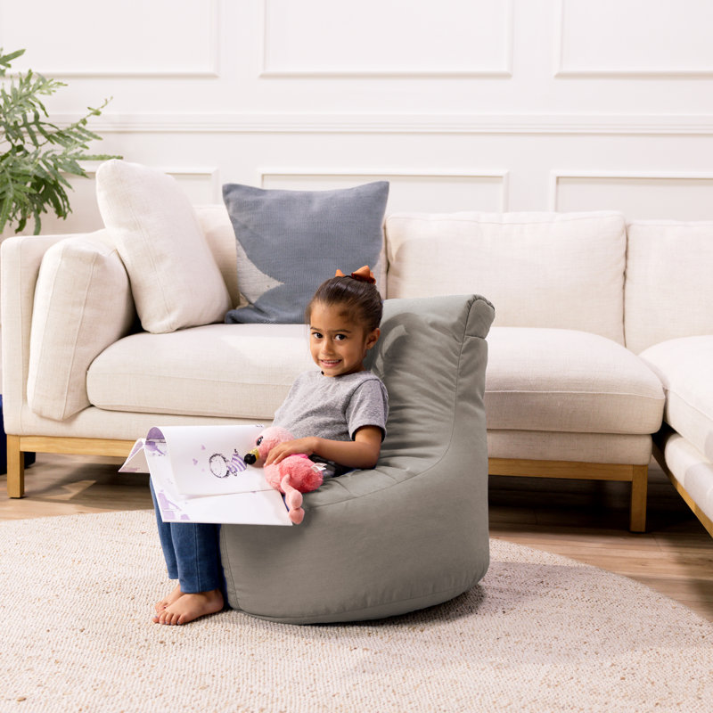 Gray Olefin Foam-Filled Kids Paddle Out Bean Bag Chair