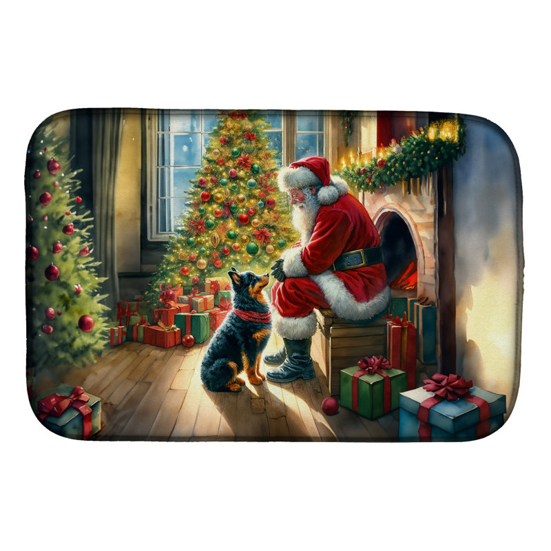 Tapis de vaisselle Lancashire Heeler and Santa Claus