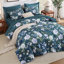 Ensemble d'édredon 7 pièces rayé en microfibre légère avec édredon, taies d'oreiller, taies décoratives, drap plat et drap-housse-130000887-130000930